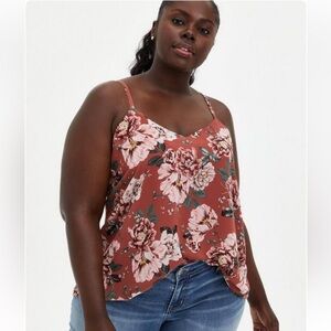 Torrid Size 2 Floral Chiffon Swing Cami